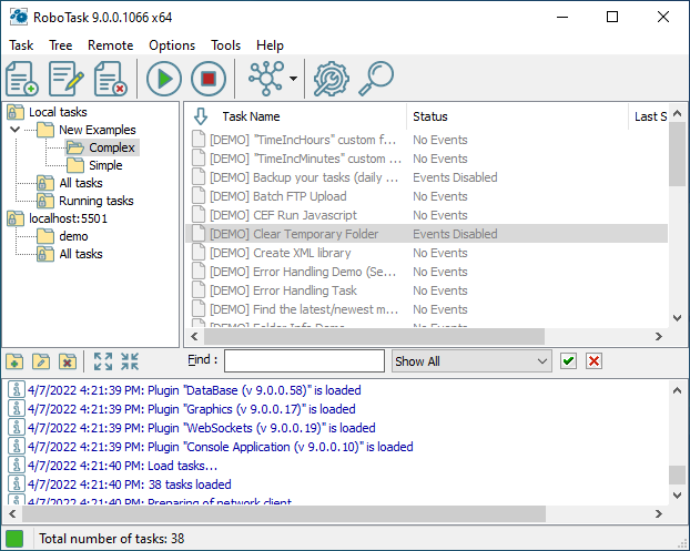 RoboTask - Main Window Screenshot